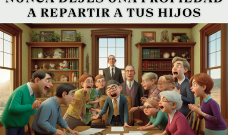 Imagen horizontal hiperrealista al estilo Pixar que representa a varios hermanos de unos 40 años discutiendo acaloradamente en una notaría mientras leen el testamento de su difunto padre y se reparten la herencia. La escena debe ser vibrante y animada, capturando la estética única de Pixar de expresiones faciales exageradas y posturas dinámicas. La oficina está diseñada con detalles caprichosos, como estanterías de colores y objetos decorativos imaginativos. El notario, representado de forma juguetona pero profesional, observa la situación con expresión perpleja. https://testamentogratis.online/